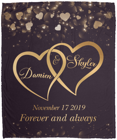Two Hearts Couples -- Cozy Plush Fleece Blanket 50x60 -- Damien & Skyler