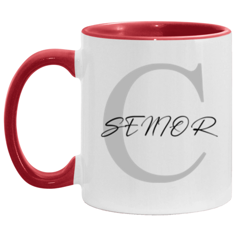 Name Mug -- SENIOR -- Red Accent -- CC