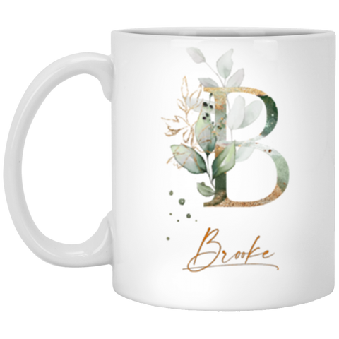 Botanica and Gold Herbs 11 oz. White Mug --  Brooke