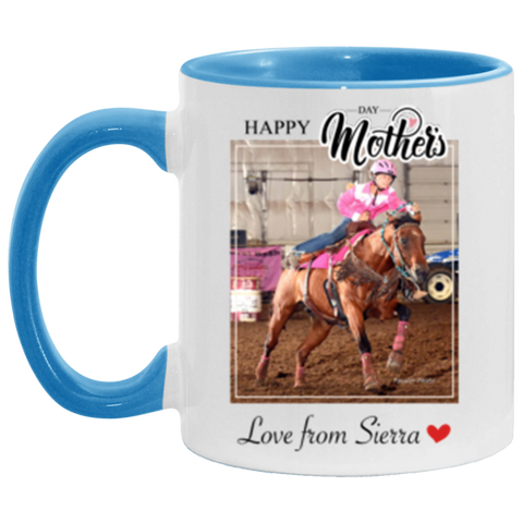 CC 11oz. Blue Accent Mug - Love from Sierra -  Mom You Are My Sunshine!