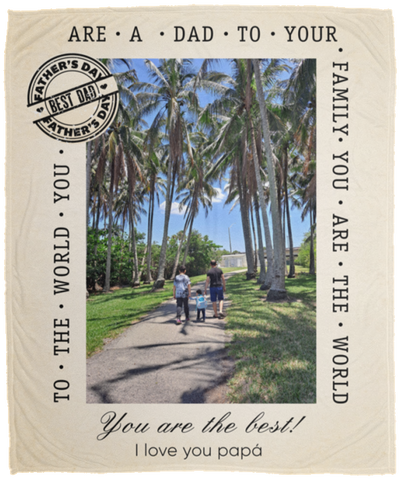 Dad Blanket- 50x60 -- I love you papá -- cc