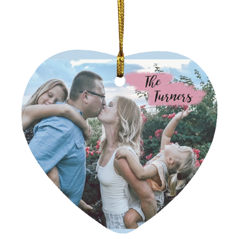 Personalized Christmas Ornaments (Custom Your Image) -- Heart -- The Turners -- customcat