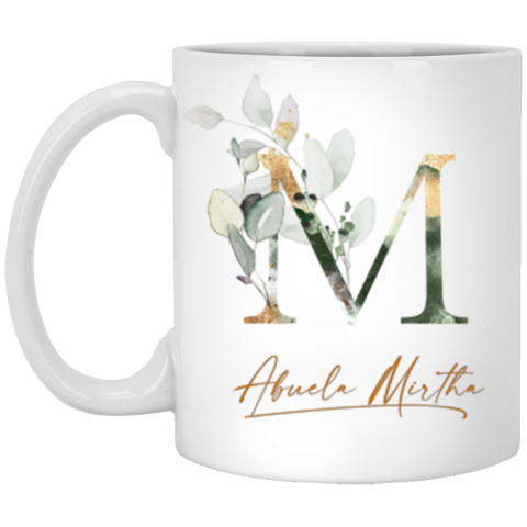 Botanica and Gold Herbs 11 oz. White Mug -- Abuela Mirtha