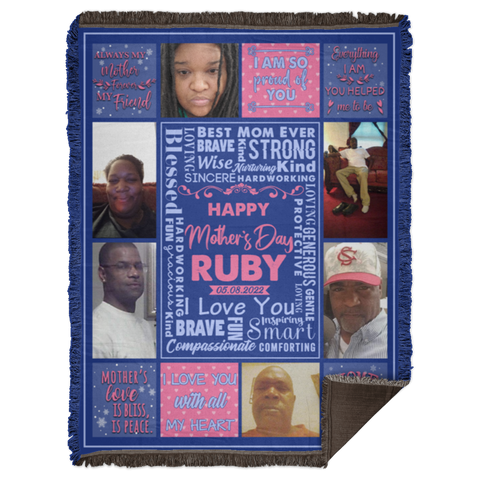 Family Woven Blanket - 60x80 -- Ruby 05/08/2022