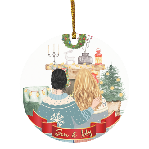 Christmas Ornaments (Best Friend Christmas) -- Circle -- Jen & Lily -- customcat