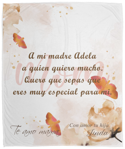 Poem Family Cozy Plush Fleece Blanket - 50x60 -- Te amo mama