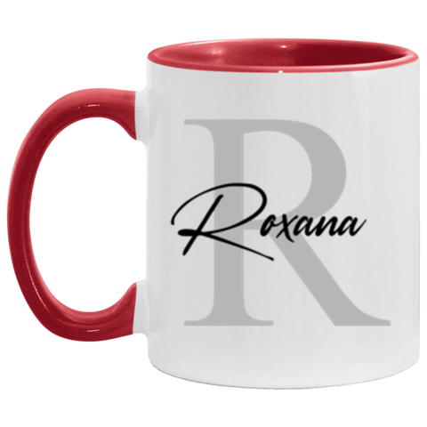 Name Mug -- ROXANA -- Red accent -- CC