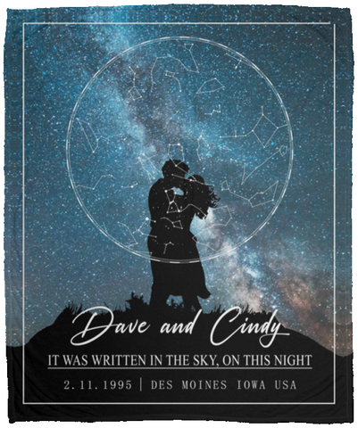 Stars Map -- Cozy Plush Fleece Blanket 50x60 -- Dave and Cindy