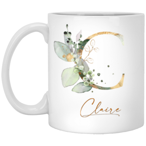 CC 11oz. White Mug - C Claire Botanical