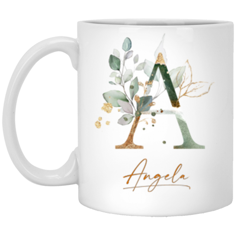 Botanica and Gold Herbs 11 oz. White Mug  -- Angela