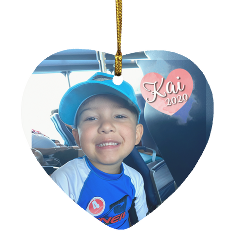 Personalized Christmas Ornament(Custom Your Image) -- Heart --Kai 2020 -- customcat