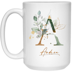 Botanica and Gold Herbs -- 15 oz. White Mug -- Andrea