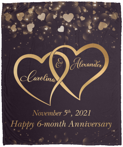 Two Hearts -- Cozy Plush Fleece Blanket 50x60 -- Carolina & Alexander