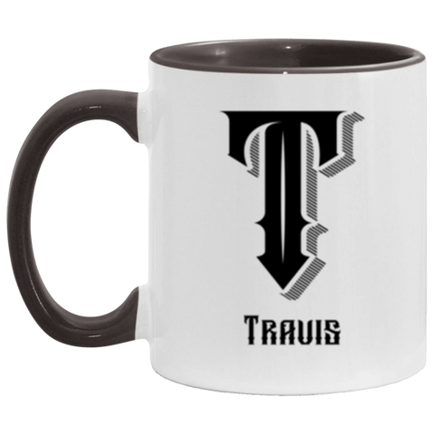 Name Mug -- Travis -- 11oz Black accent -- CC