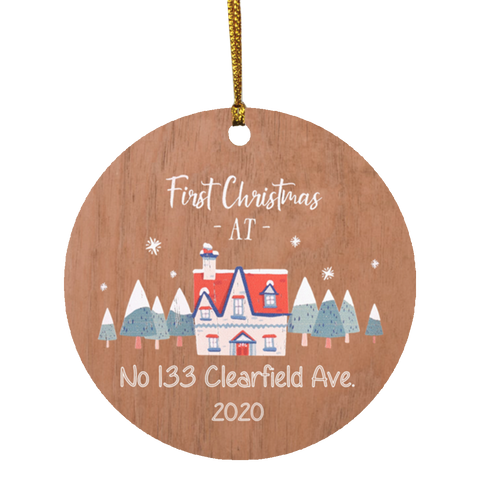 Personalized Christmas Ornaments(First Home) -- Circle -- 133 Clearfield Ave -- customcat