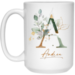 Botanica and Gold Herbs -- 15 oz. White Mug -- Andrea