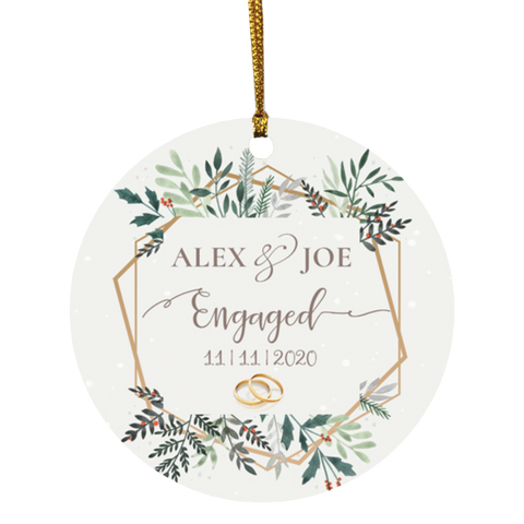Christmas Ornaments(First Christmas Engaged) -- Circle -- Alex & Joe -- customcat