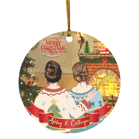Christmas Ornaments(Best Friend Christmas) --Circle -- Ashley and Cathryn -- customcat