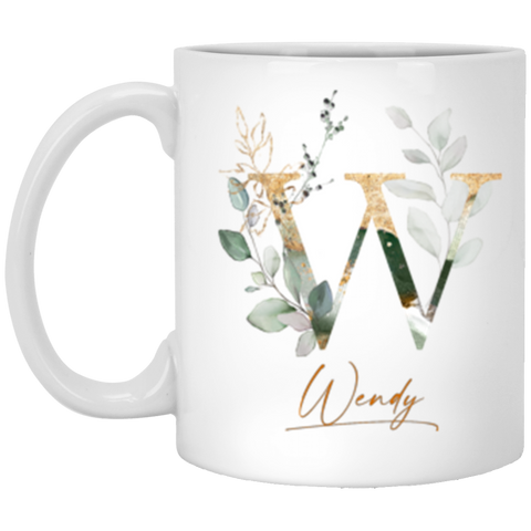 Name mug -- Wendy -- Botanica and Gold Herbs -- 11oz -- CC