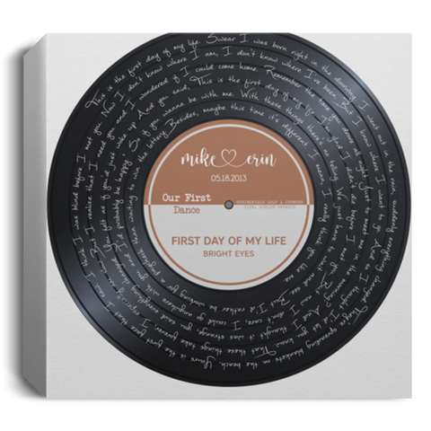 Vi.nyl Record -- Mike & Erin -- Canvas 16x16 -- CC
