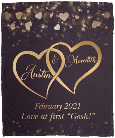 Two Hearts Blanket - Cozy Plush Fleece 50x60 -- Austin & Meredith