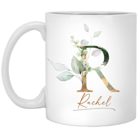 Name Mug -- Rachel -- Botanica and Gold Herbs -- 11oz -- CC