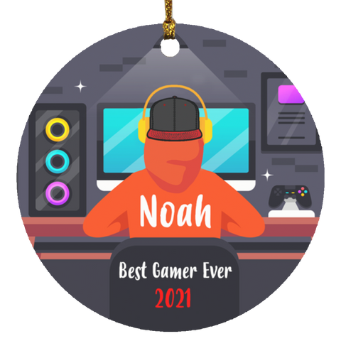 Gamer Ornament -- Noah 2021 -- Circle -- CC