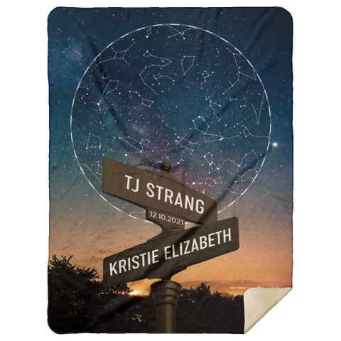 CC Mink Sherpa Blanket 60x80 - TJ Strang Kristie Elizabeth - Love Sky & Road Signs