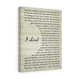 Lyrics --  I Lived -- Canvas 11x14 -- printify