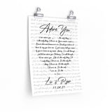 Lyrics Song -- poster/ 11''x14'' -- Liv & Ryan  11.04.21
