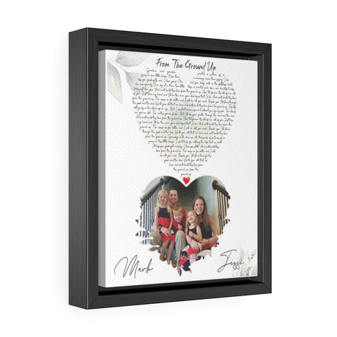 Gifts Poster -- Black Framed Canvas Wraps 8"x10" -- Mark & Jessi