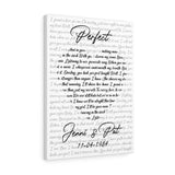 Music Lyrics Song -- Canvas 18"X24" -- Jenni & Pat