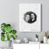 Music Lyrics Song -- Canvas  12"X16" -- Joe and Kelly