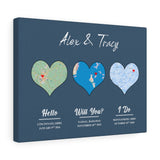 Met Engaged Married Map Poster -- Canvas 12"X16" -- Alex &Tracy