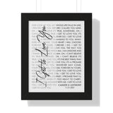Lyrics Song -- Black framed poster/ 11"x14" -- Cassidy & Anthony