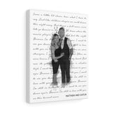 Music Lyrics Song -- Canvas 11"X14" -- Matthew and Caitlin