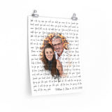Lyrics -- William & Kim 11.30.1991 -- 16x20 -- Printify
