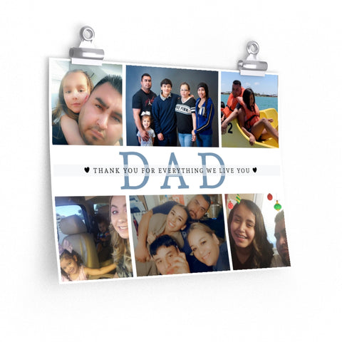 Daddy Family Prints -- Unframed 11''x14'' -- Thank you for everything we live you