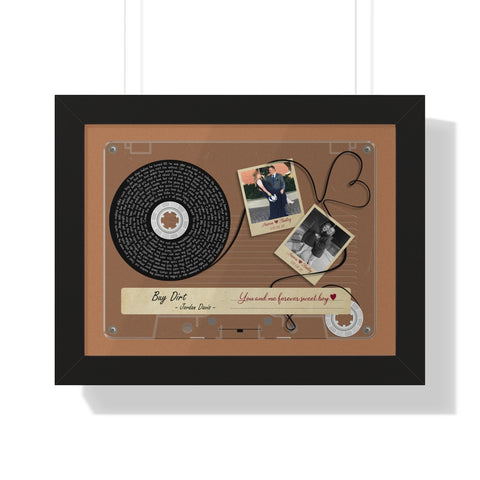 Cassettes-Tape Prints -- Black Framed poster/ 12”x16” -- Aaron & Bailey
