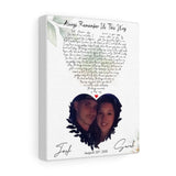 Love You By Heart -- Canvas 8''x10" -- Josh and Sarah