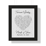 Lyrics Song -- Black framed poster/ 11"x14" -- Nicole & Vince September 10, 2022