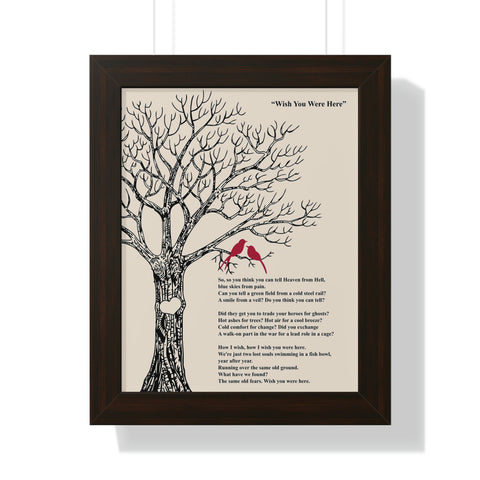 Printify Walnut Framed 11x14 Poster - Wish You Were Here - Design 2