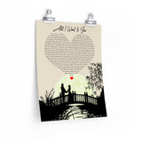 Lyrics -- All I Want is You (Barry Louis Polisar) -- 11x14 -- Printify