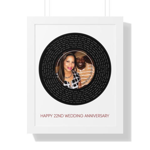 Vinyl -- Lee and Gina 12.04.21 -- White framed 16x20 -- Printify