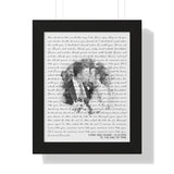 Lyrics --  Casie and Duane 12/31/2015 -- Black framed 11x14 -- Printify