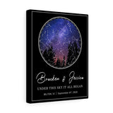 Star Maps Night -- Canvas 11"X14" -- Bracken & Jessica