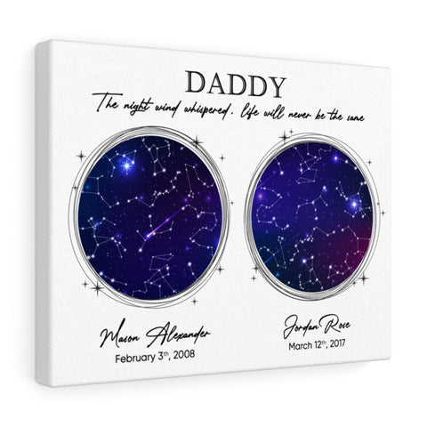 Personalized Daddy Prints -- Canvas 11"X14" -- Mason Alexander