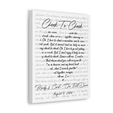 Lyrics Song -- Canvas 11"X14" -- Randy & Carol - Our First Dance