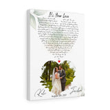 Music Lyrics Song -- Canvas 12"X16" -- Jordan & Kali
