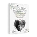 Lyrics Song -- Canvas 11"X14" -- Kjerstin & Riley
